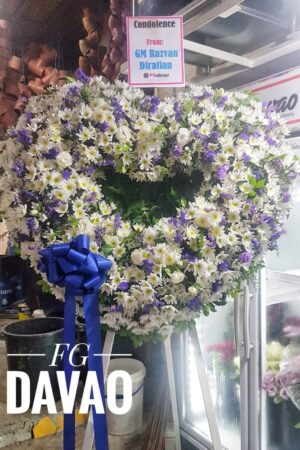 Sympathy and Funeral Flowers 7 - Heart with Statice Flower Stand