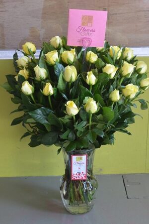 Flowers in A Vase 13 - Yellow Roses in A Vase