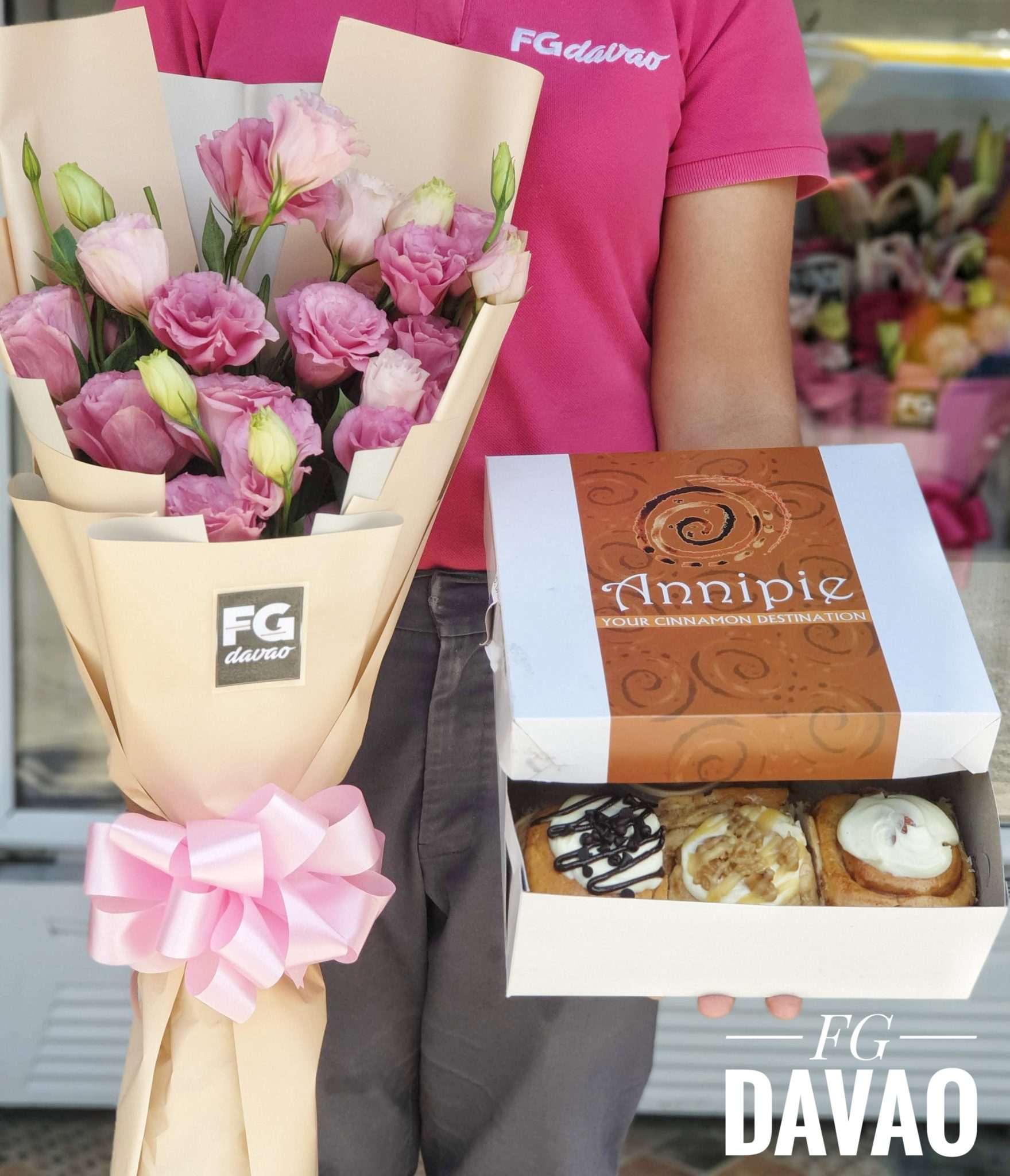 Flowers and Cinnamon Rolls FG Davao Flowers Gifts Delivery