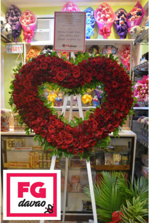 Sympathy and Funeral Flowers 16 - Red Heart Flower Stand
