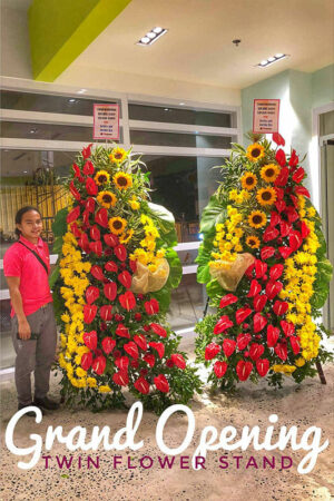 Twin Congratulations Flower Stand Set 7