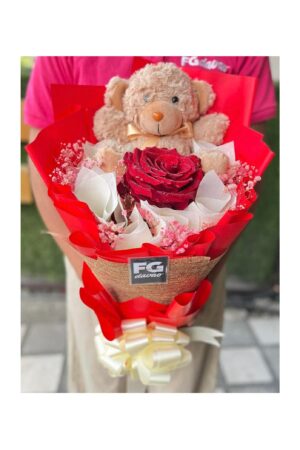Rose and Bear Bouquet 1