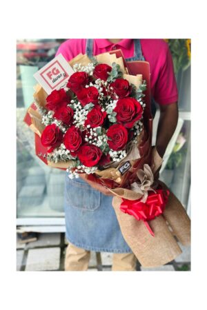 1 Dozen Red China Roses