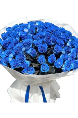 Blue Rose Bouquet 4 - 50 Painted Blue Roses