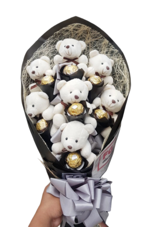 Bouquet of Bears and Ferrero Chocolates