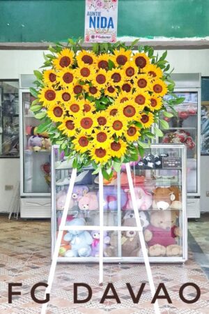 Sympathy and Funeral Flowers 3 - Sunflower Heart Flower Stand